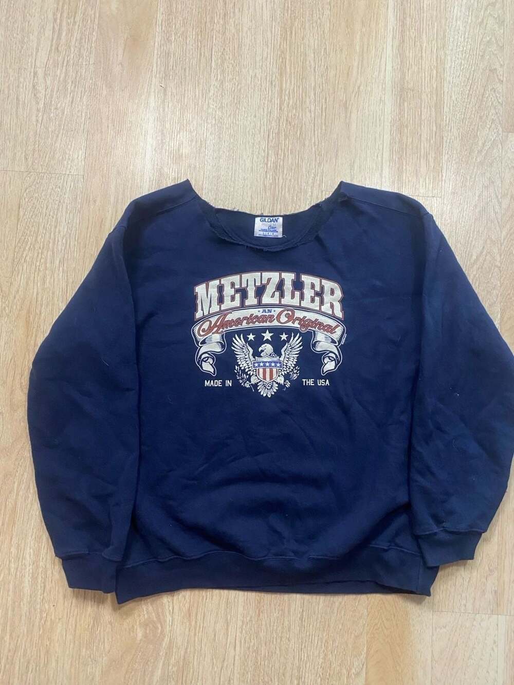 Gildan Premium Metzler American Original Eagle Navy Blue Sweatshirt Large